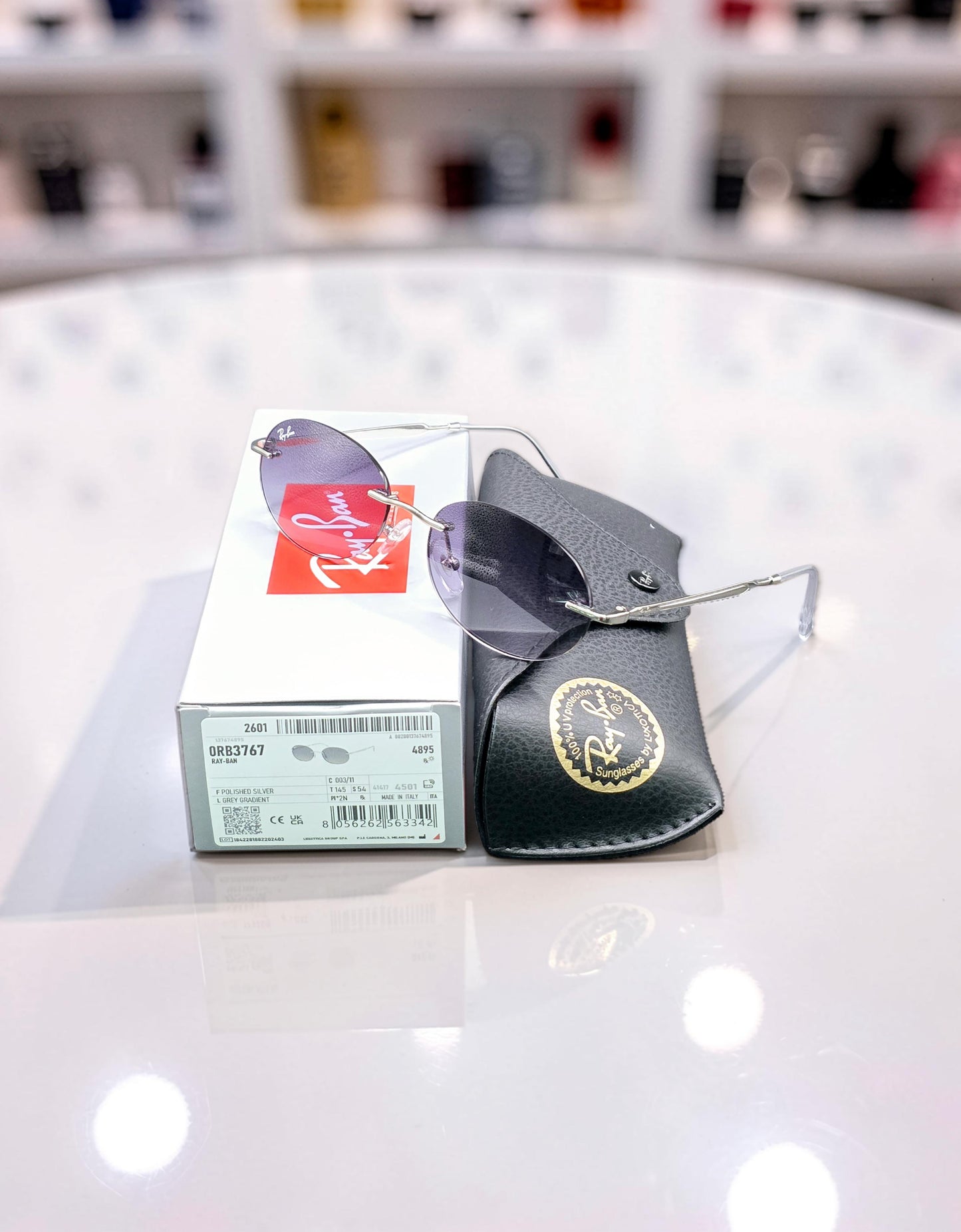 Occhiali da sole 3767 003/11 Argento Lucido con Lenti Grigio Sfumate – Taglia 54