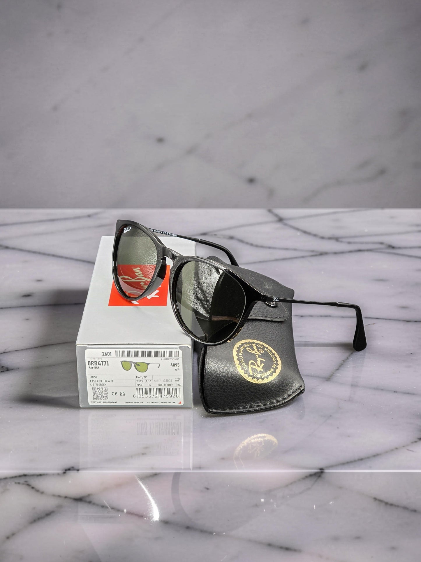 Occhiali da sole 4171 601/2P Nero con Lenti Verdi Polarizzate – Taglia 54