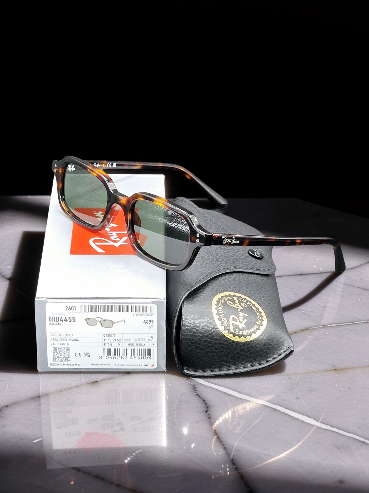 Occhiali da sole 4455 1359/31 Polished Havana con Lenti Verde G-15 – Taglia 52