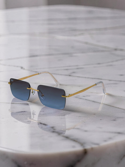 Occhiali da sole 3786I 001/S2: Eleganza Arista Gold e Lenti Blue Grey