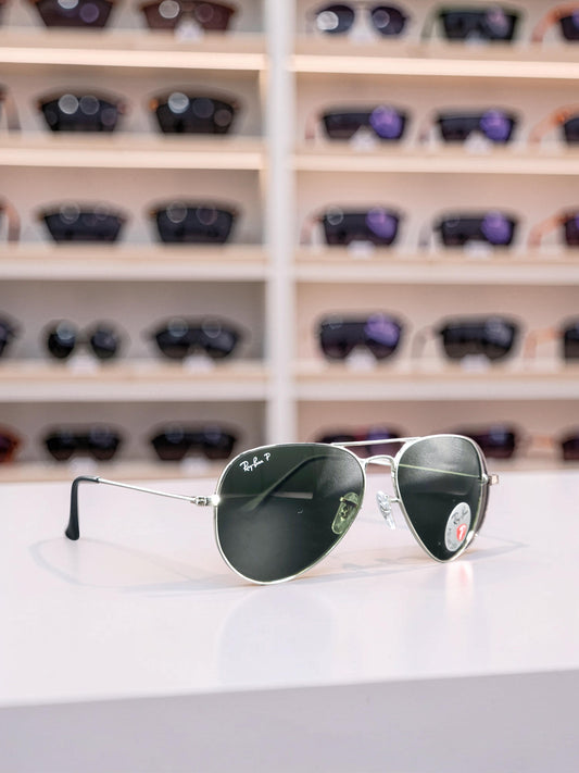 Ray-Ban Aviator RB 3025 003/58 Argento Lenti Verdi Polarizzate