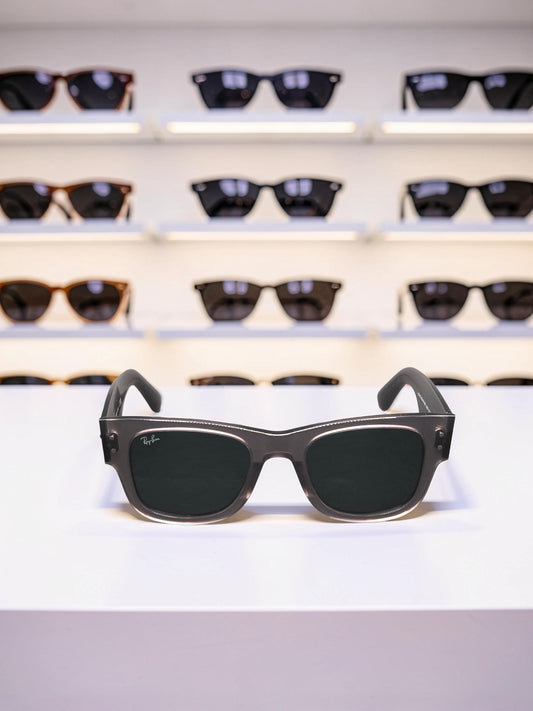 Ray-Ban Mega Wayfarer RB 0840S 1406/B1 Grigio Trasparente con Lenti Grigio Scuro – Taglia 51