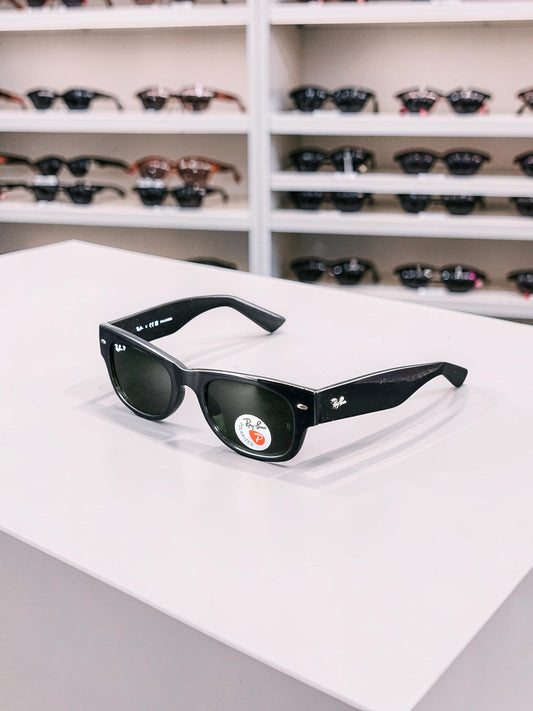 Ray-Ban Mega Wayfarer II RB 0832 901/58 Nero Lucido con Lenti Verde Polarizzate