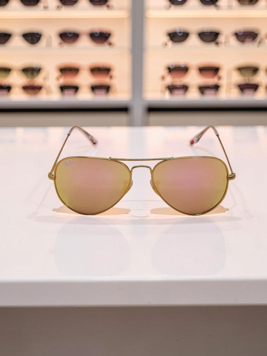 Ray-Ban Aviator RB 3025 112/Z2 Oro Opaco con Lenti Rosa Specchiate – Taglia 58