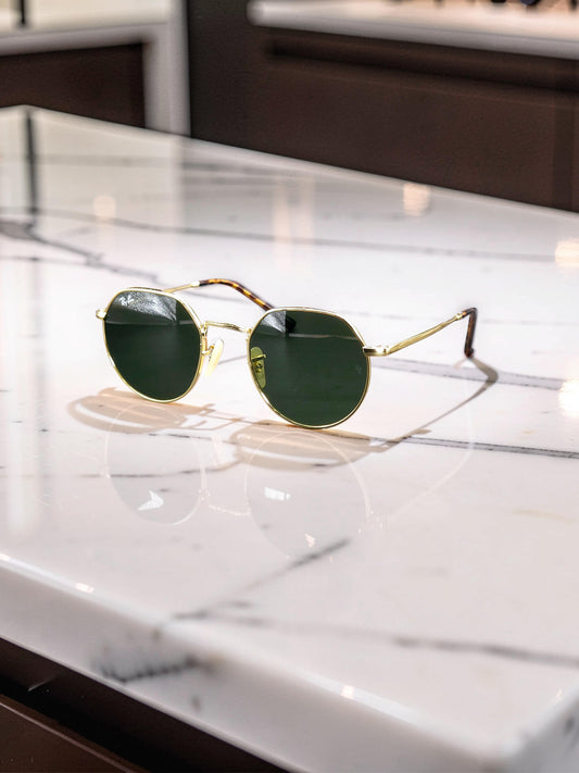 Ray-Ban Jack RB 3565 9196/31 Oro Lucido con Lenti Verde G-15 – Taglia 53