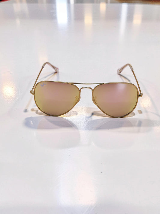 Occhiali da sole 3025 112/Z2 Oro Opaco con Lenti Rosa Specchiate – Taglia 58