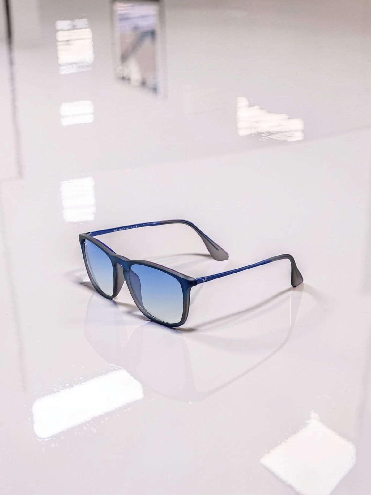 Sunglasses Occhiali da Sole Lunettes 4187 6225/19 Rubber Blue/Blu Gommato - Blue Gradient/Blu Sfumato Lenses UV400