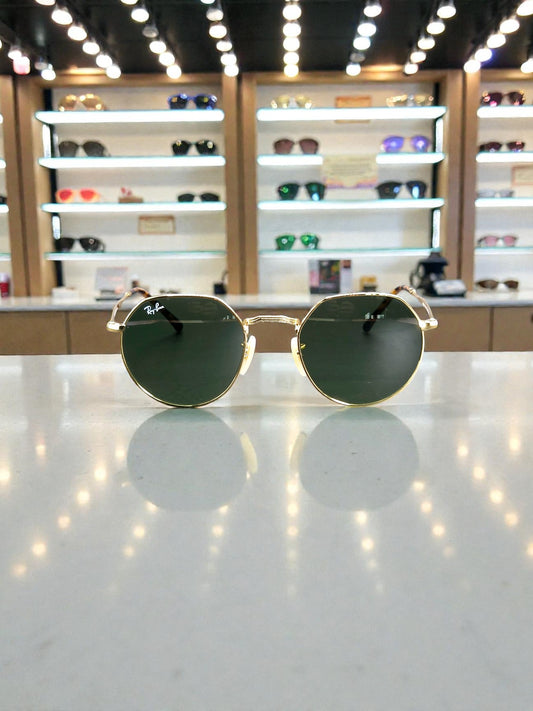 Ray-Ban Jack RB 3565 9196/31 Oro Lucido con Lenti Verde G-15 – Taglia 53