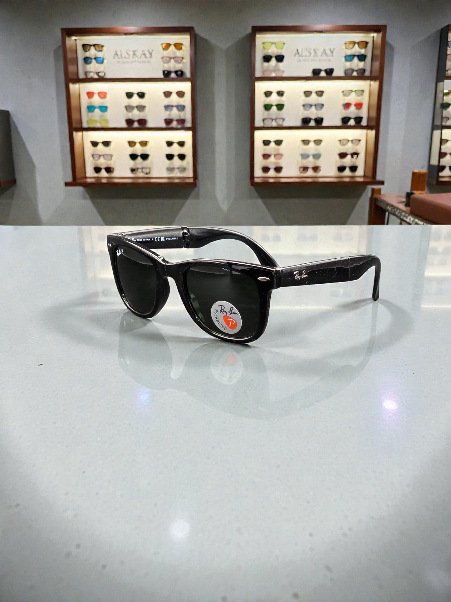 Occhiali da sole Folding 4105 601/58 Nero - Lenti Verdi Polarizzate – Taglia 50