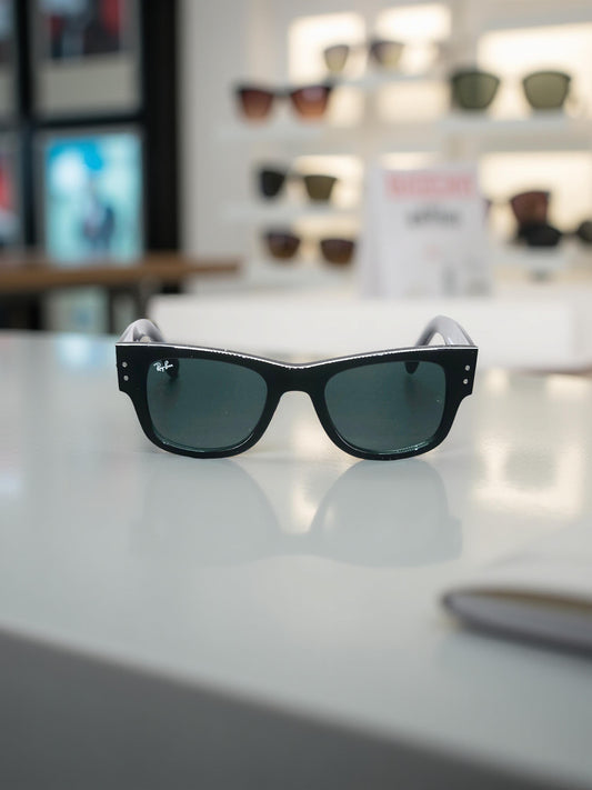 Ray-Ban Mega Wayfarer RB 0840S 901/B1 Nero Lucido con Lenti Grigie Classiche