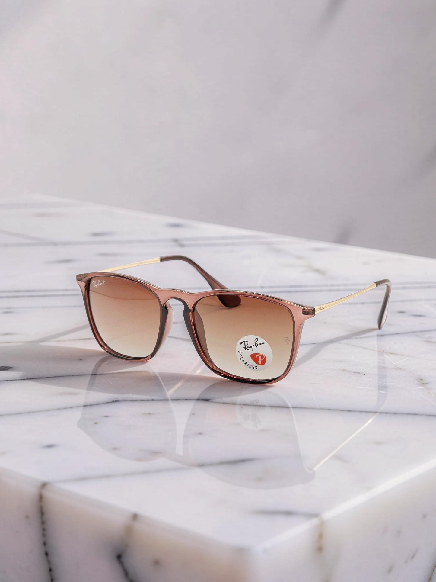 Occhiali da Sole 4187 6593/T5 Marrone Transparent Lucido con Lenti Marroni Polarizzate