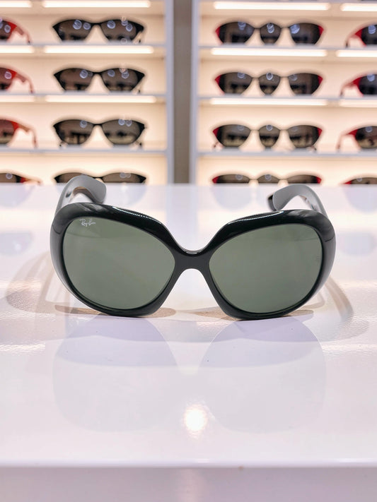 Ray-Ban Jackie Ohh II RB 4098 601 Nero Lucido con Lenti Verdi G-15 – Taglia 60