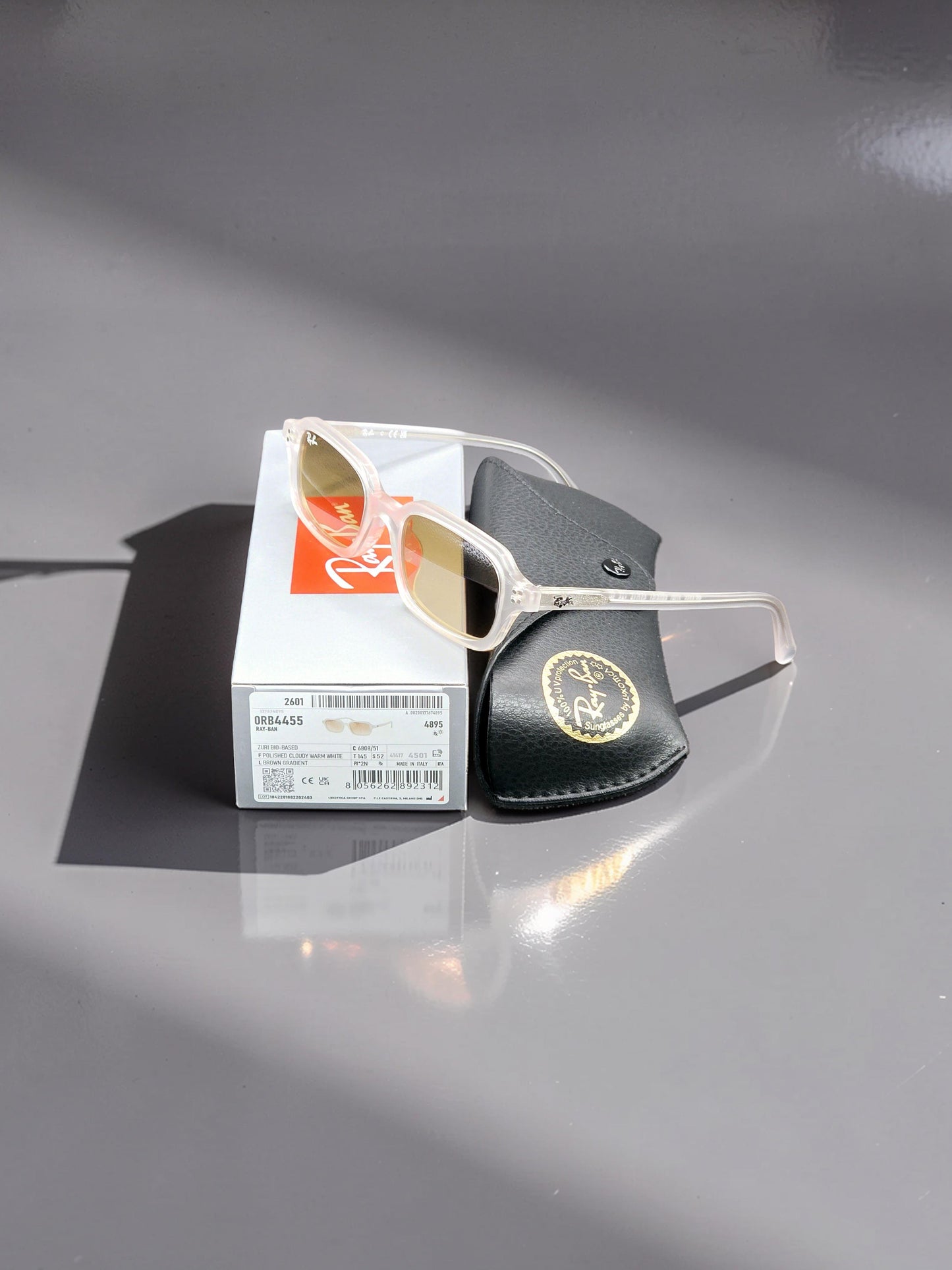 Occhiali da sole 4455 6808/51 Bianco Lucido con Lenti Marroni Sfumate – Taglia 52