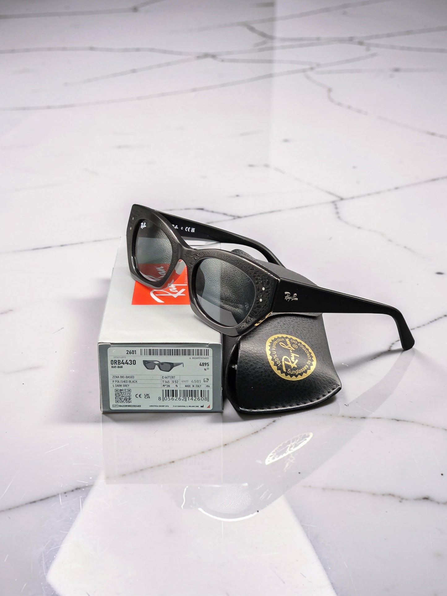 Occhiali da sole 4430 6677/87 Nero Lucido con Lenti Grigie – Taglia 52
