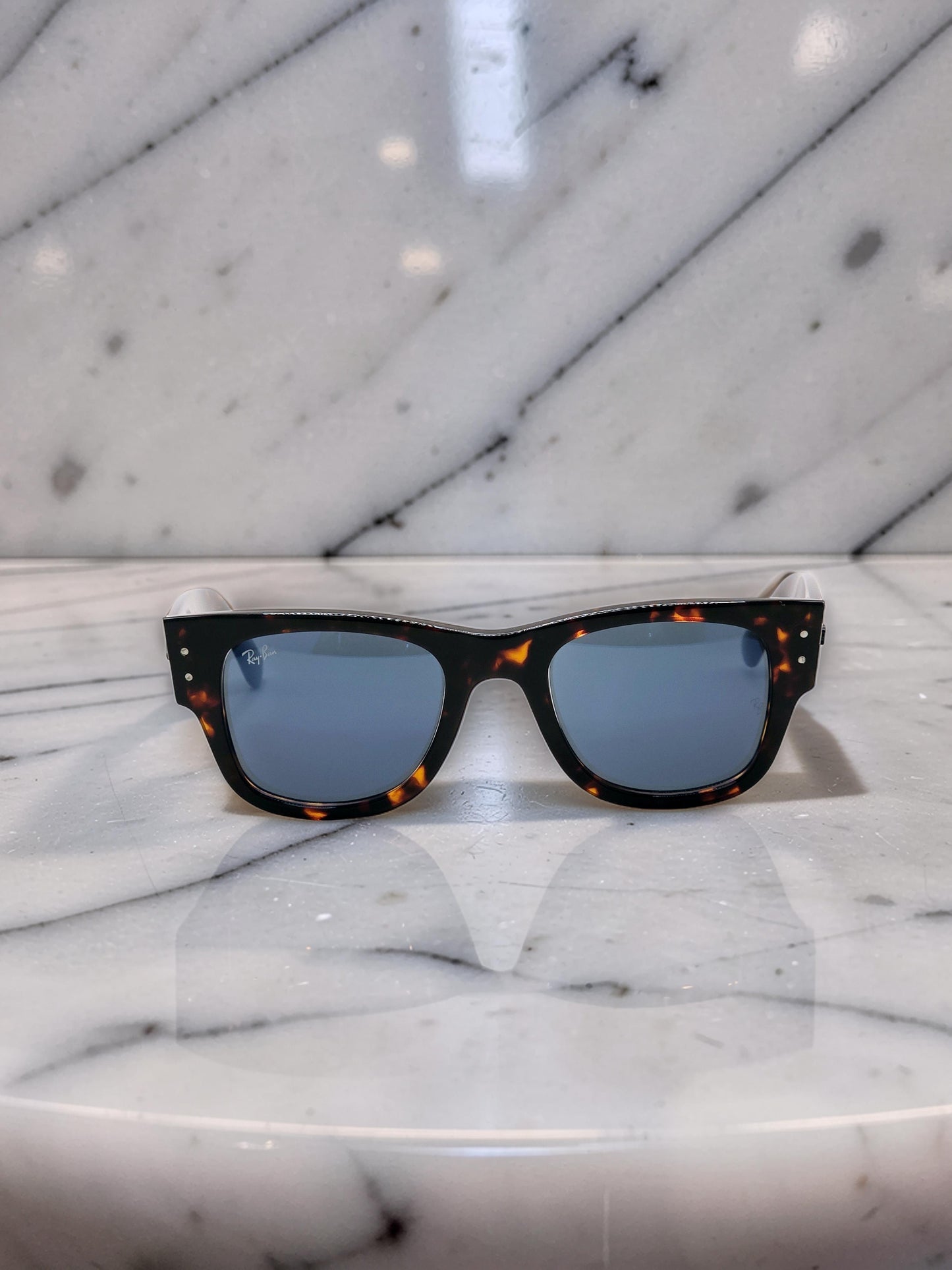 Occhiali da sole 0840S Mega 902/56 Tartarugato Lucido con Lenti Blu – Taglia 51