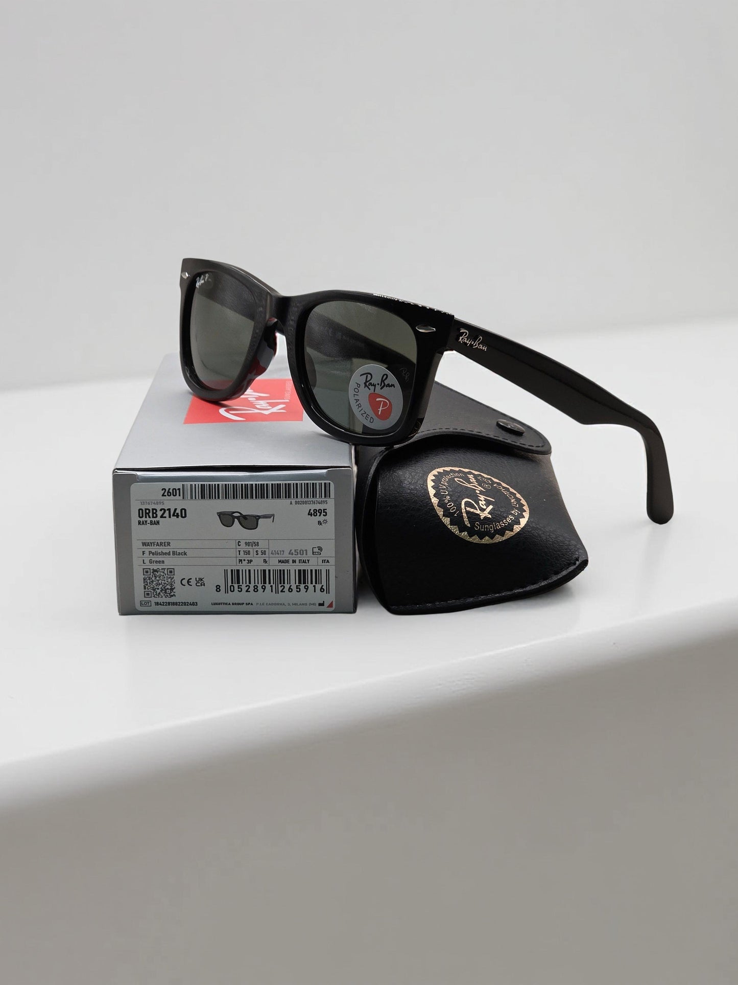Ray-Ban Wayfarer RB 2140 901/58 POLARIZZATI taglia 50 22
