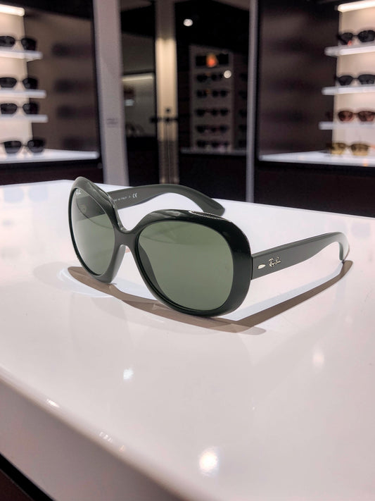 Ray-Ban Jackie Ohh II RB 4098 601 Nero Lucido con Lenti Verdi G-15 – Taglia 60